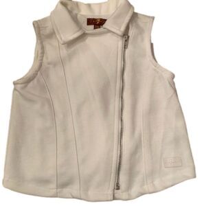 7 for all Mankind Baby Toddler 24M White Asymmetrical Zip Up Vest